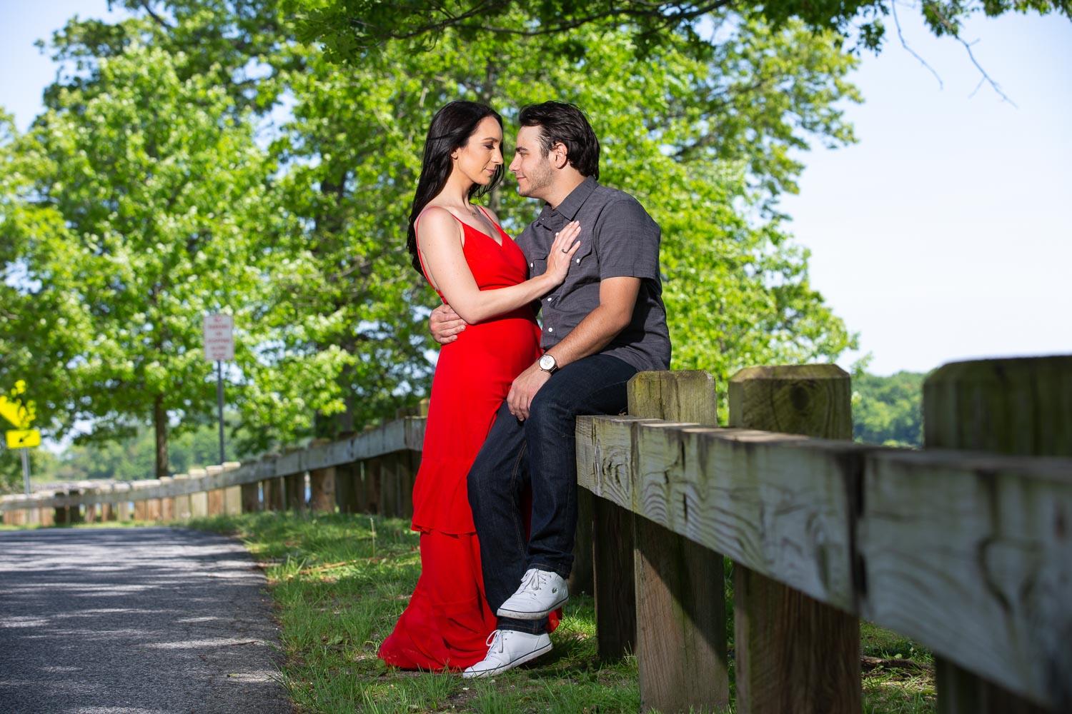 Glen Island Harbor Club Engagement Session in New Rochelle, NY - Tracy & Artie